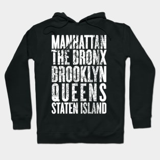 New York City Boroughs Minimalist Design Hoodie